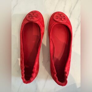 Tory Burch Suede Ballet Flats - Red size 6.5M